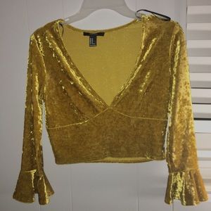 Gold sleeved crop top
